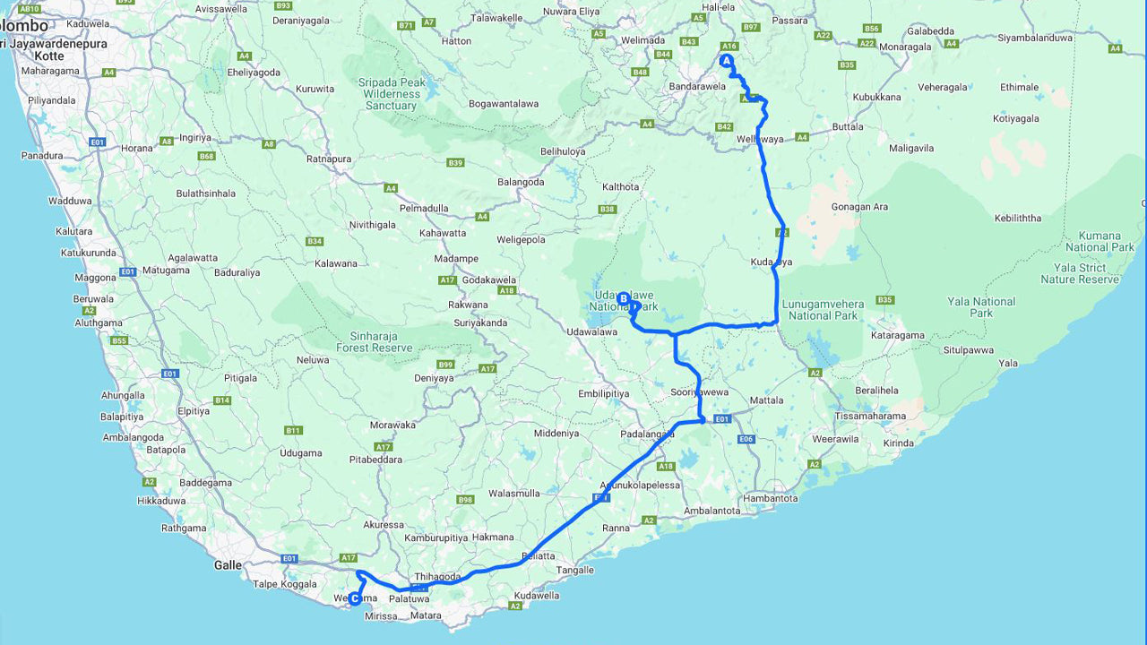 ウダワラウェ・サファリ付きエラからウェリガマへのプライベートツアー