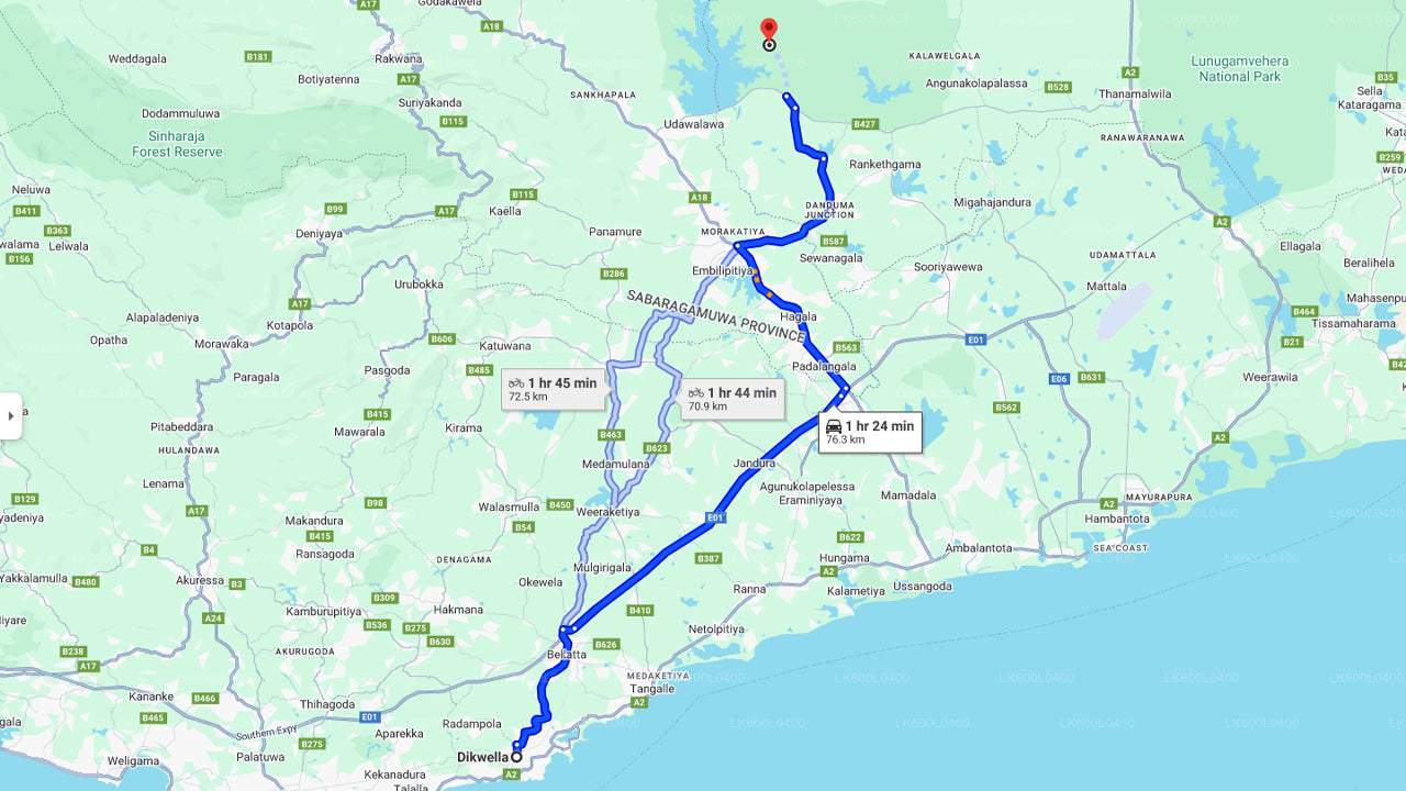 ディクウェラ発ウダワラウェ国立公園サファリ