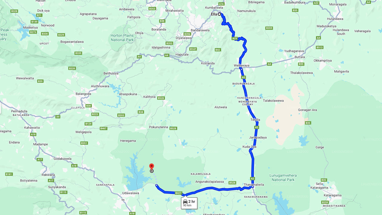 エラからのウダワラウェ国立公園サファリ