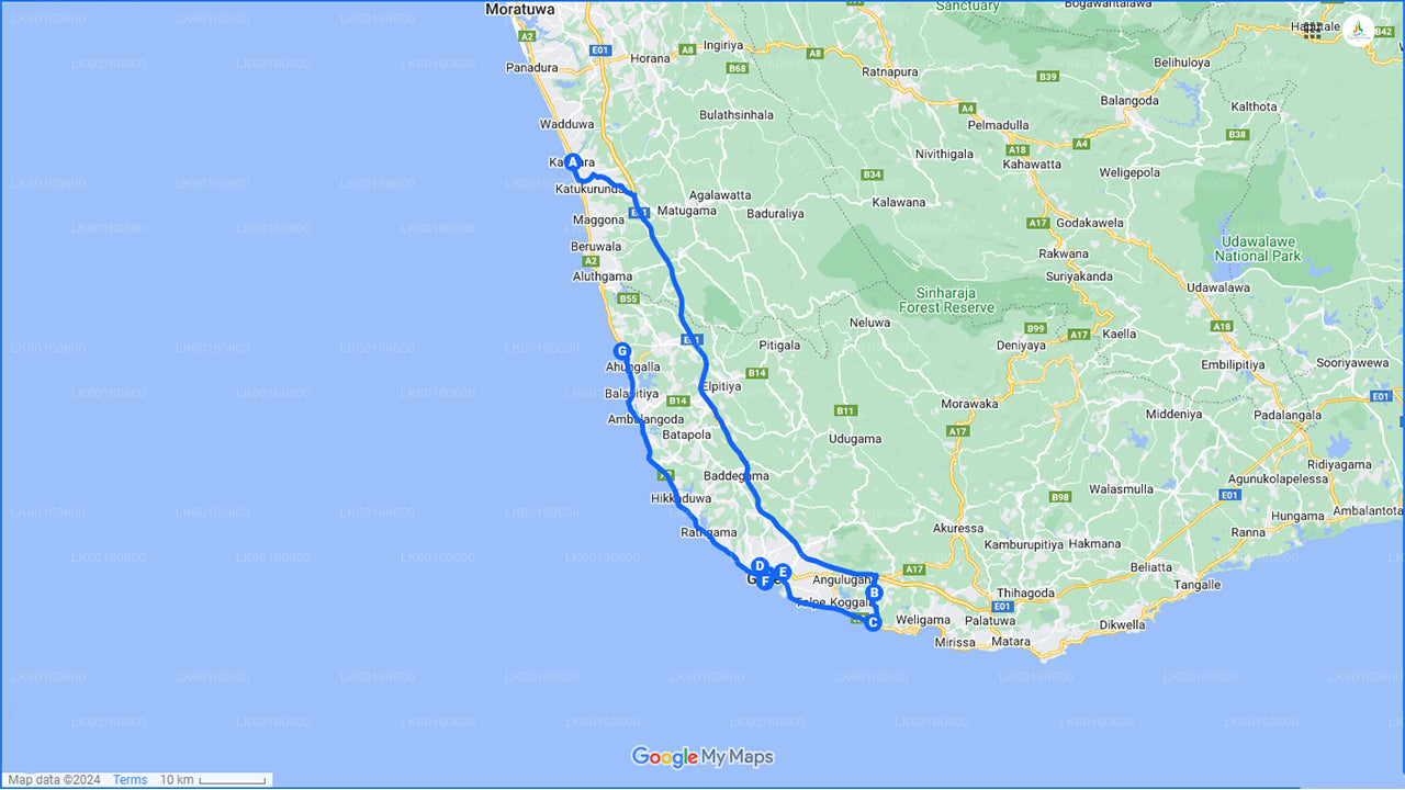 カルタラからの南海岸のハイライト