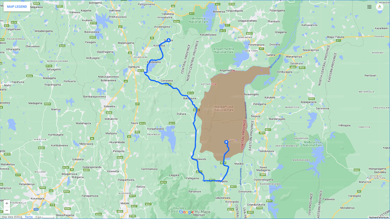 シギリヤ発ワスガムワ国立公園サファリ