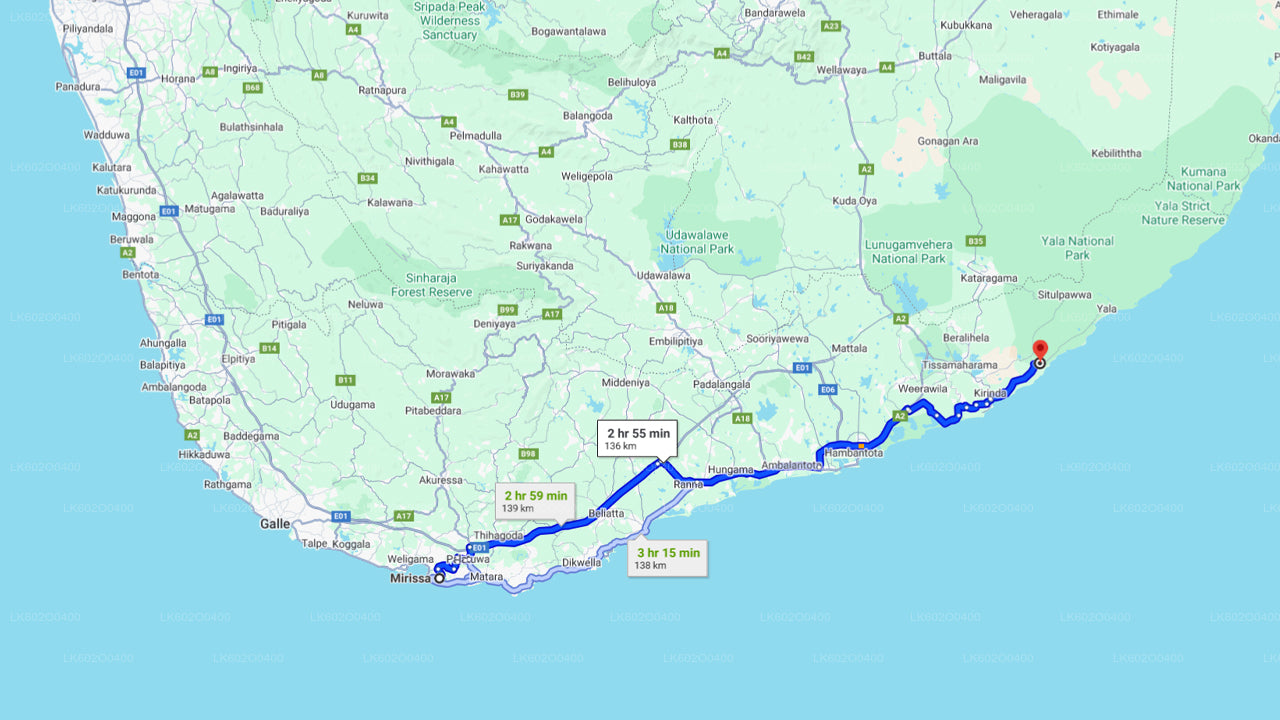 ミリッサ発ヤラ国立公園サファリ