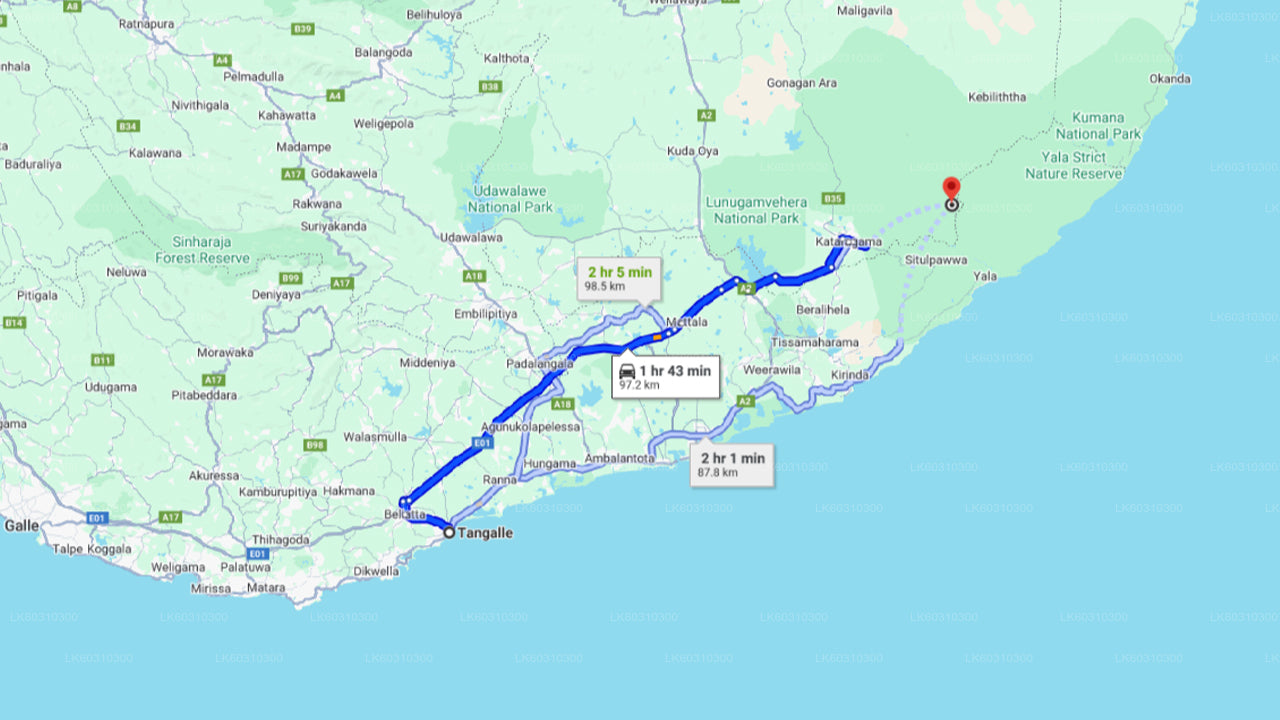 タンガラ発ヤラ国立公園サファリ