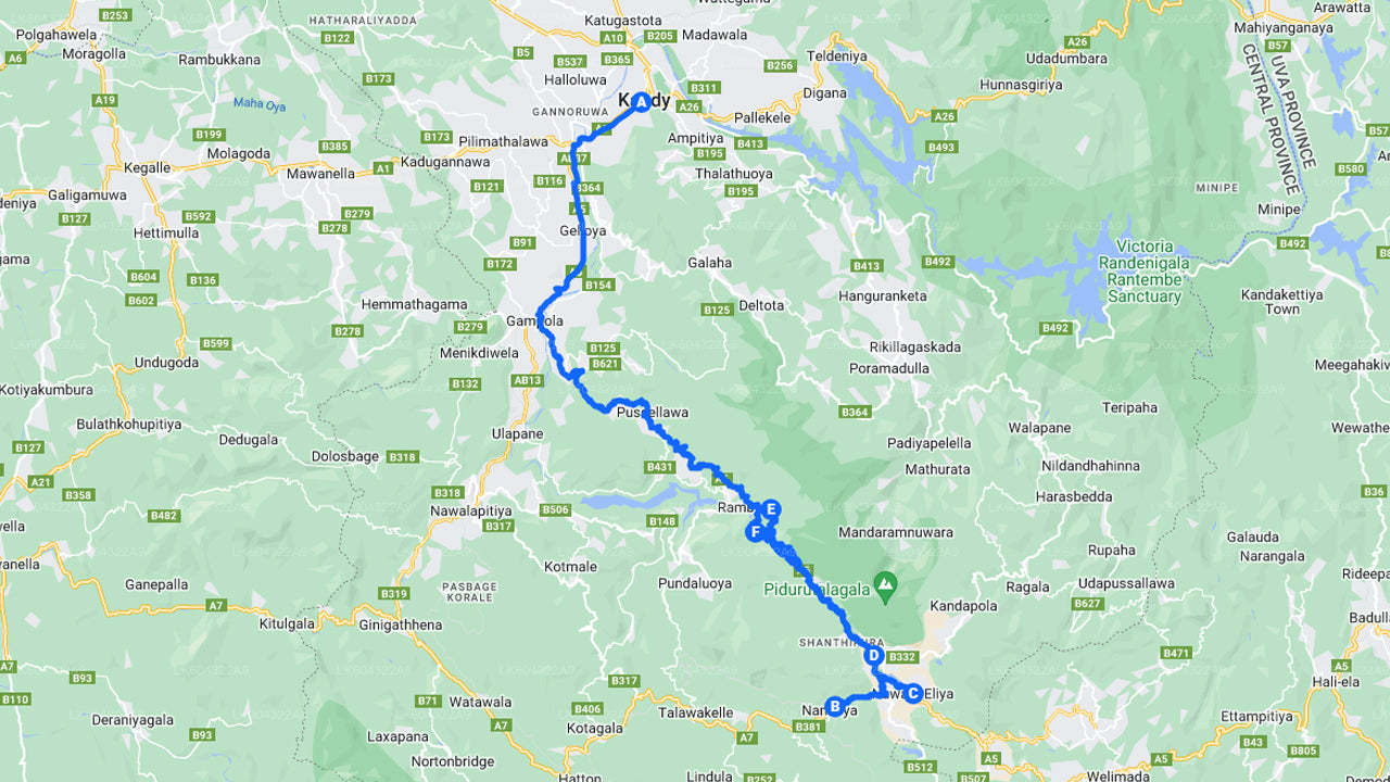 キャンディからナヌオヤへの風光明媚な列車の旅