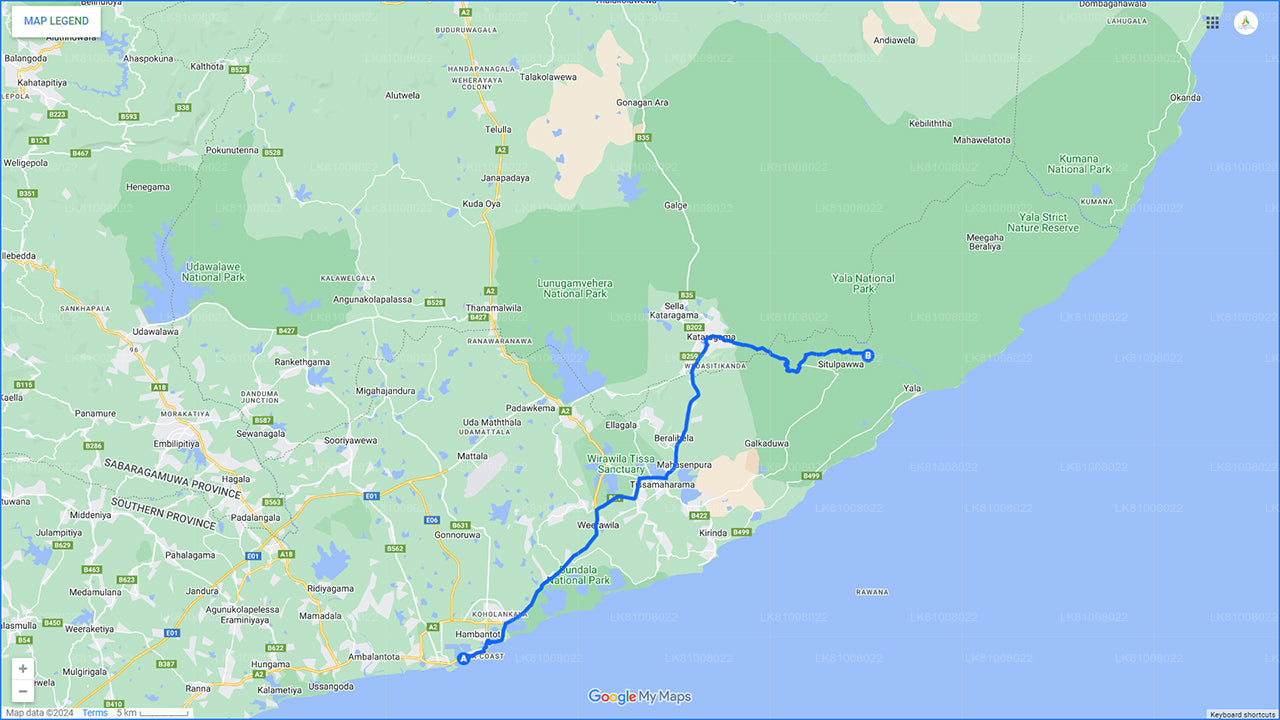 ハンバントタ港発ヤラ国立公園サファリ