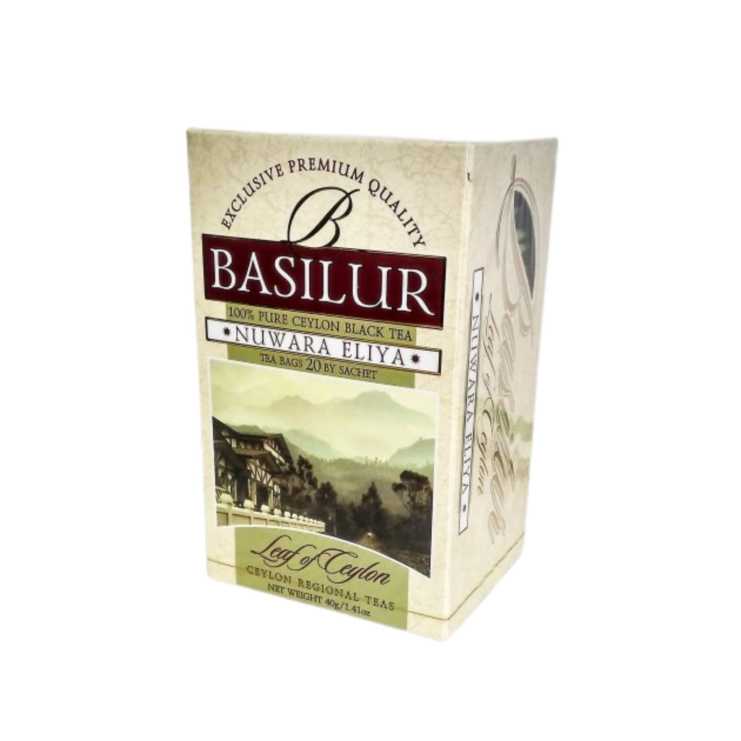 セイロンのバシラーリーフリーフ - ティーバッグ - ULBT - ホイルENV - ヌワラエリヤ - 2g X 20 EN X 12 (40g)