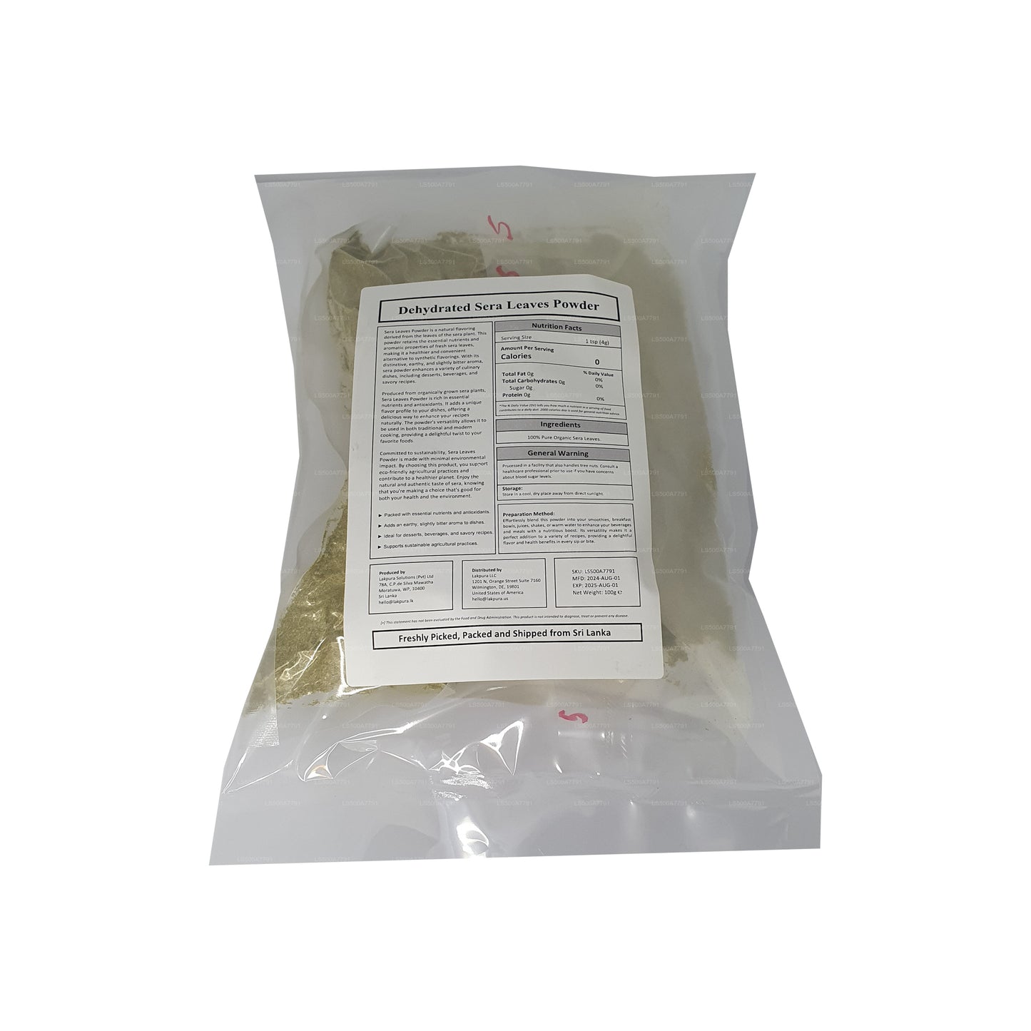 ラクプラ乾燥セラ葉(シンボルポゴンクエン酸塩)粉末(100g)