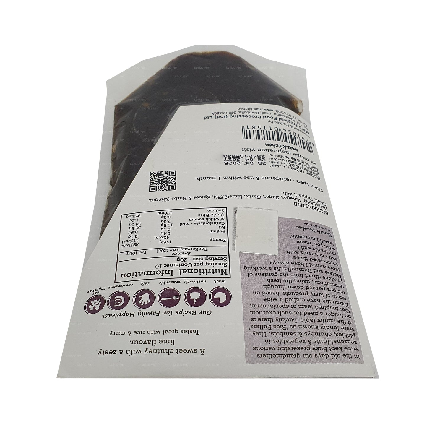 MA's キッチンデイト & ライムチャツネ (200g)