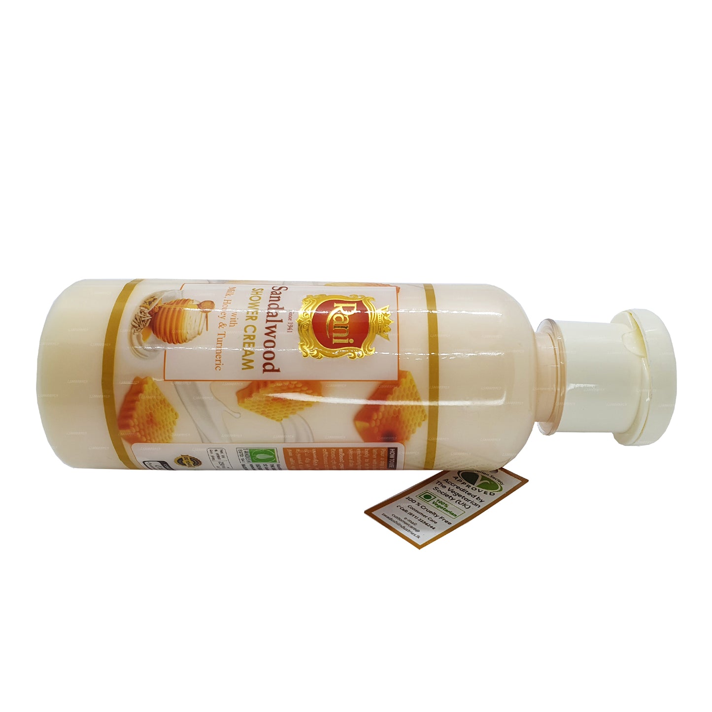 Swadeshi Rani サンダルウッドシャワークリームミルク、ハニー、ターメリック入り (250ml)