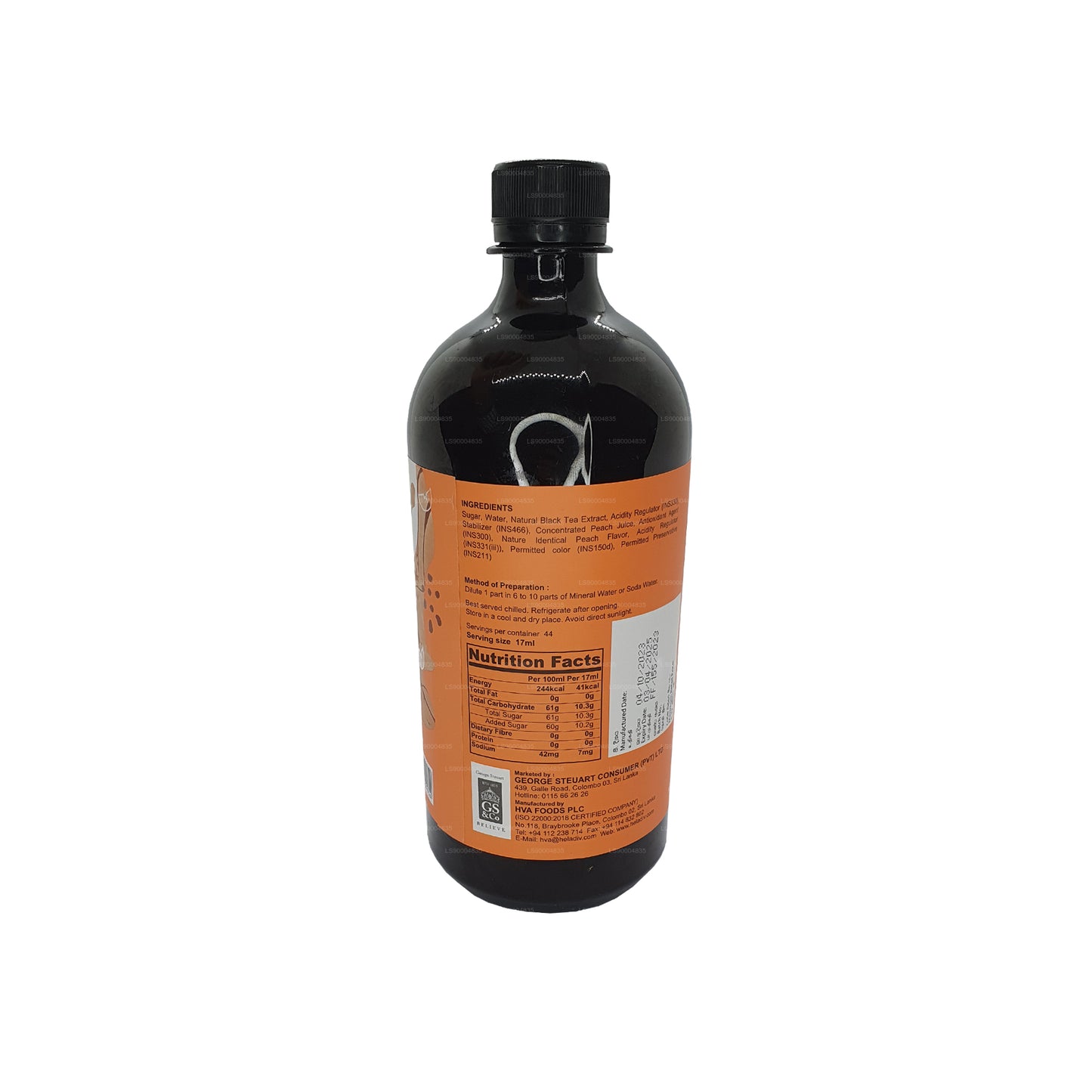 ヘラディブピーチアイスティーコンセントレートコーディアル (750ml)