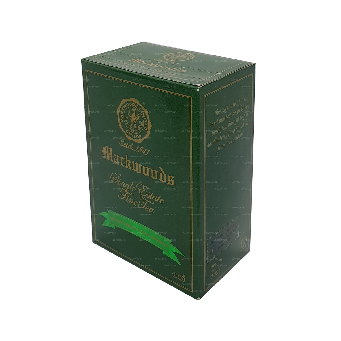 Mackwoods シングルエステートブロークンオレンジペコエファニングス (BOPF) ルーズリーフセイロンブラックティー (200g)