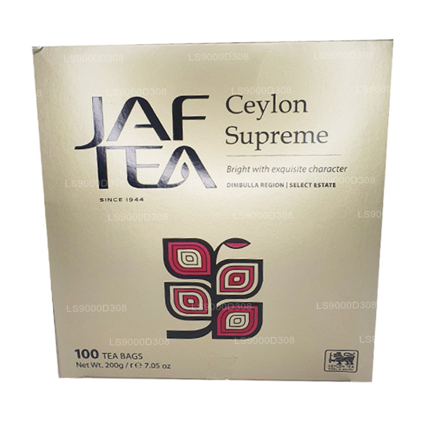 Jaf Tea クラシックゴールドコレクションセイロンスプリーム 100 ティーバッグストリング&タグ (200g)