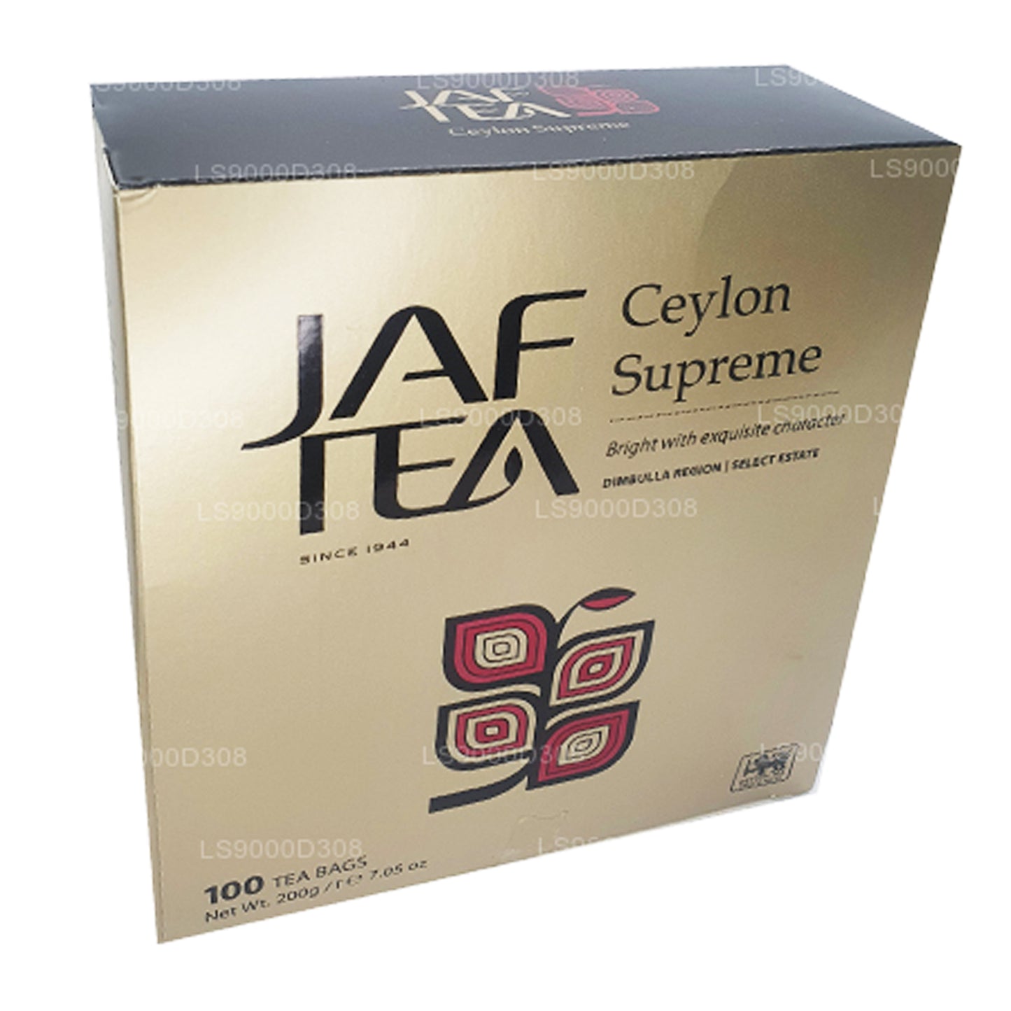 Jaf Tea クラシックゴールドコレクションセイロンスプリーム 100 ティーバッグストリング&タグ (200g)