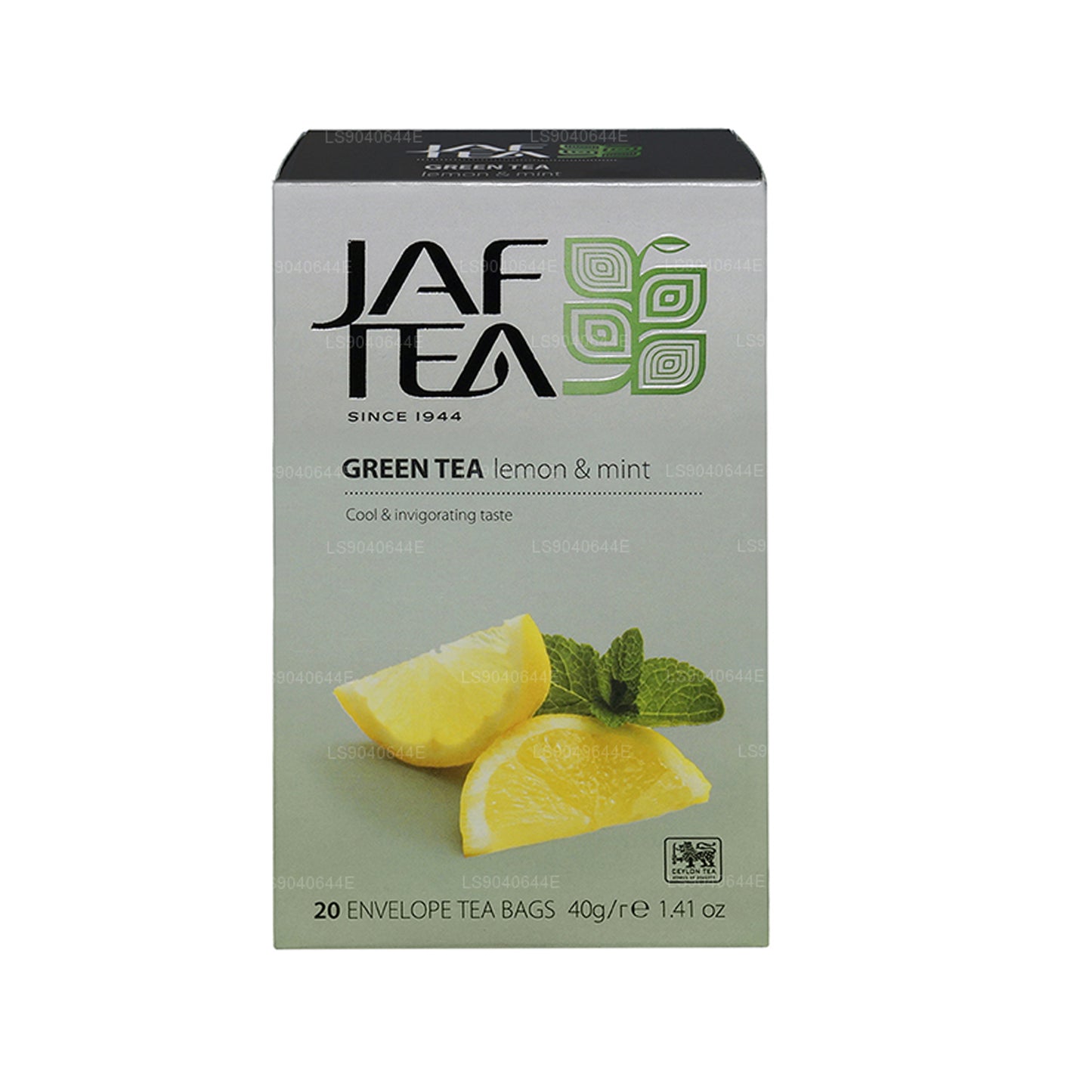 Jaf Tea ピュアグリーンコレクショングリーンレモン&ミントホイルエンベロープティーバッグ (40g)