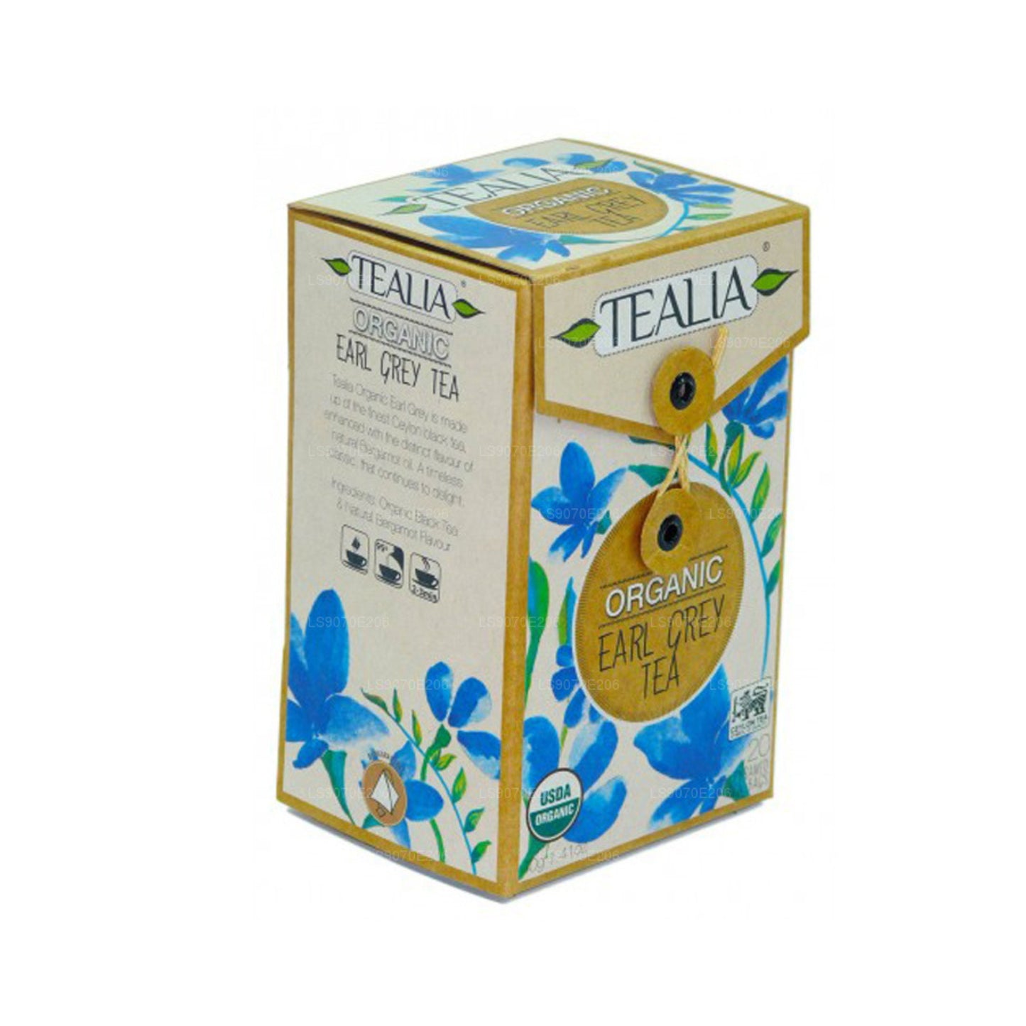 Tealia オーガニック アール グレイ - ピラミッド注入バッグ 20 袋 (40g)