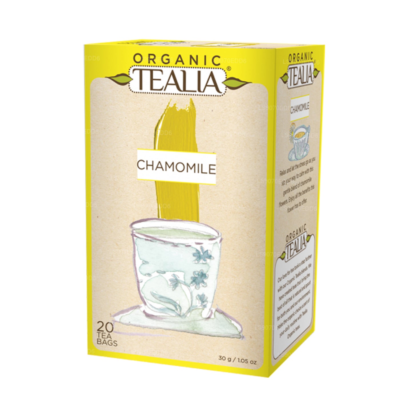 Tealia オーガニック カモミール - エンベロープ ティーバッグ 20 袋 (30g)