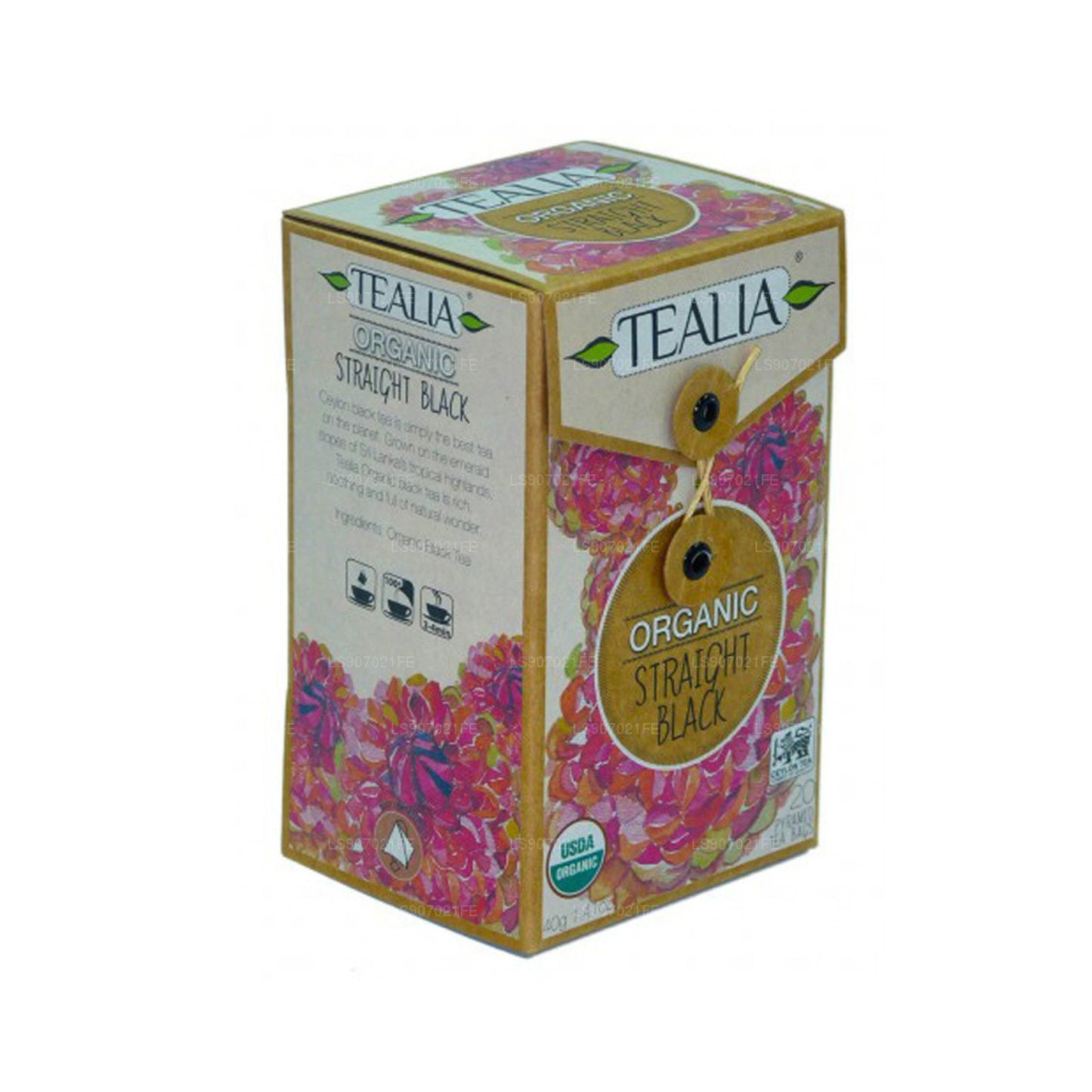 ティーリア オーガニック ストレート ブラック 20 ピラミッド インフュージョン バッグ 40g
