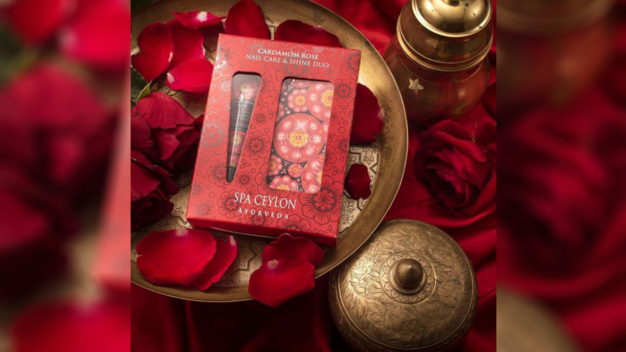 スパ セイロン - カルダモン ローズ ネイル ケア アンド シャイン デュオ
