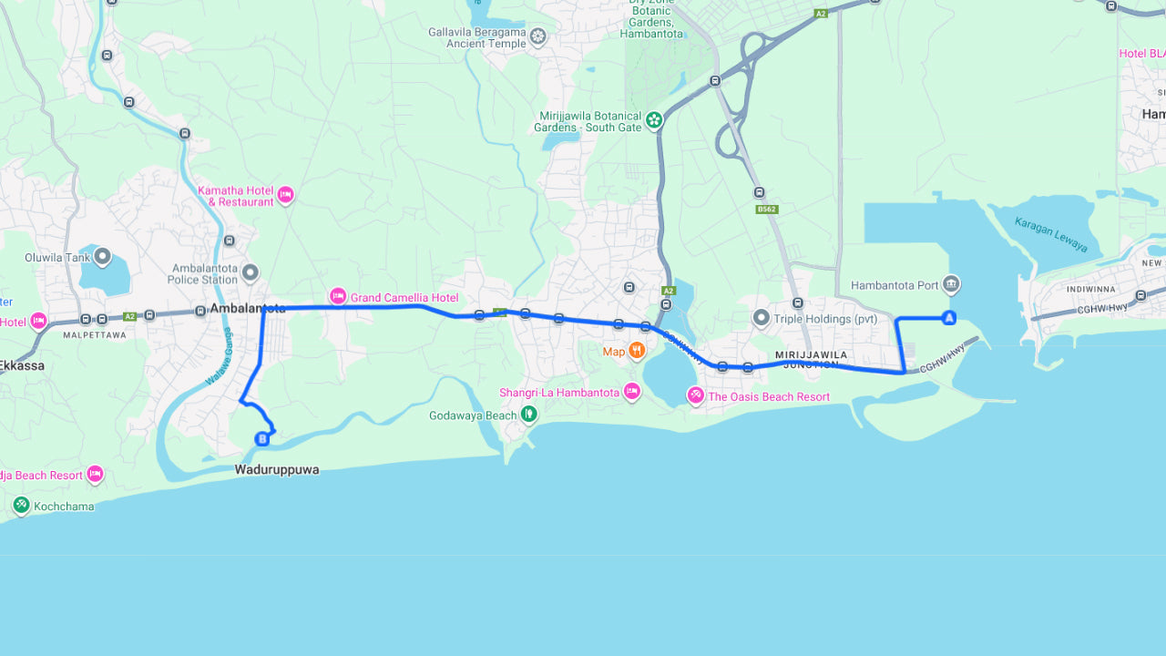 ハンバントタ港発ワラウェ川ジャングルボートサファリ