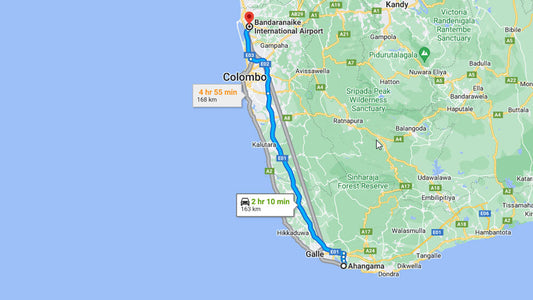 アハンガマシティからコロンボ空港（CMB）シティへの専用送迎