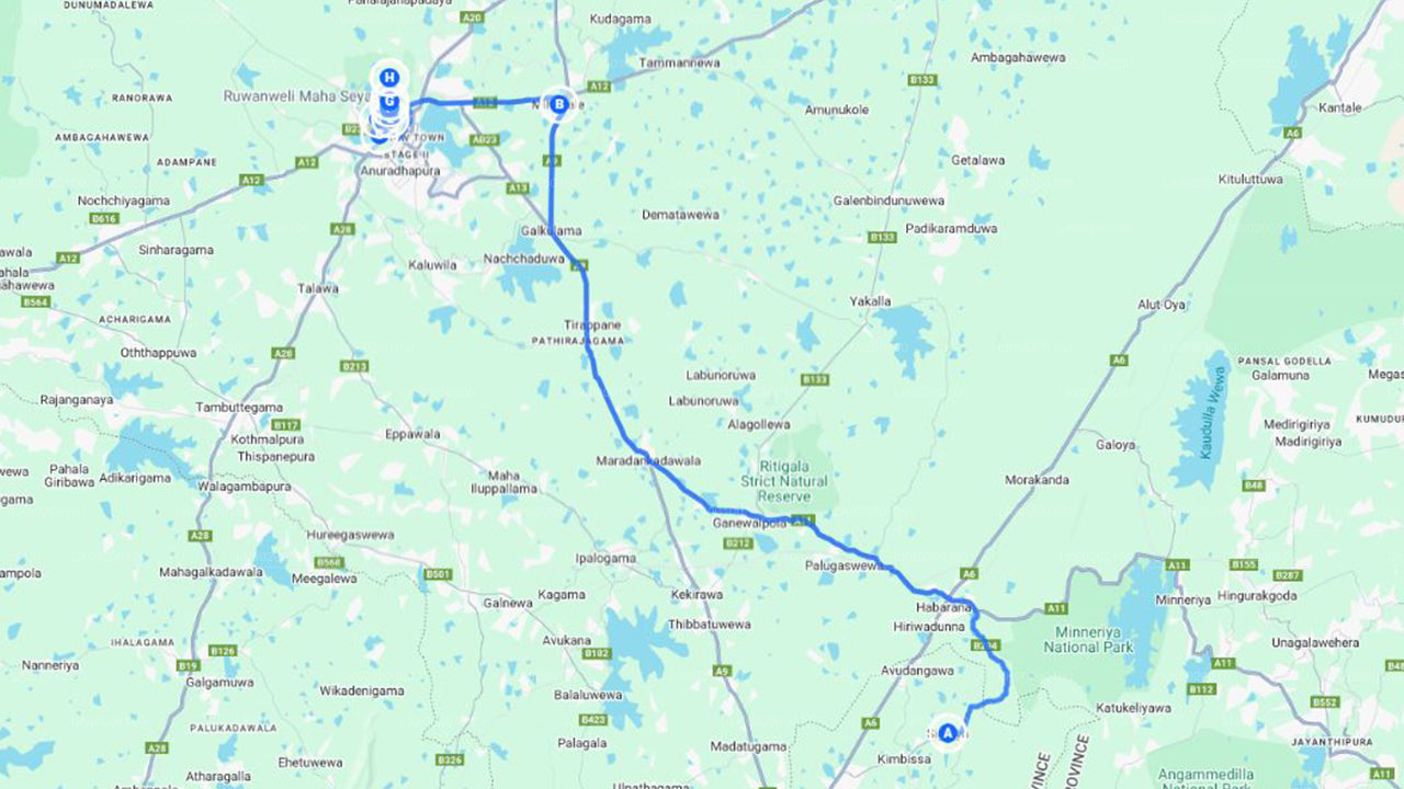 シギリヤから見た神聖な都市アヌラーダプラ