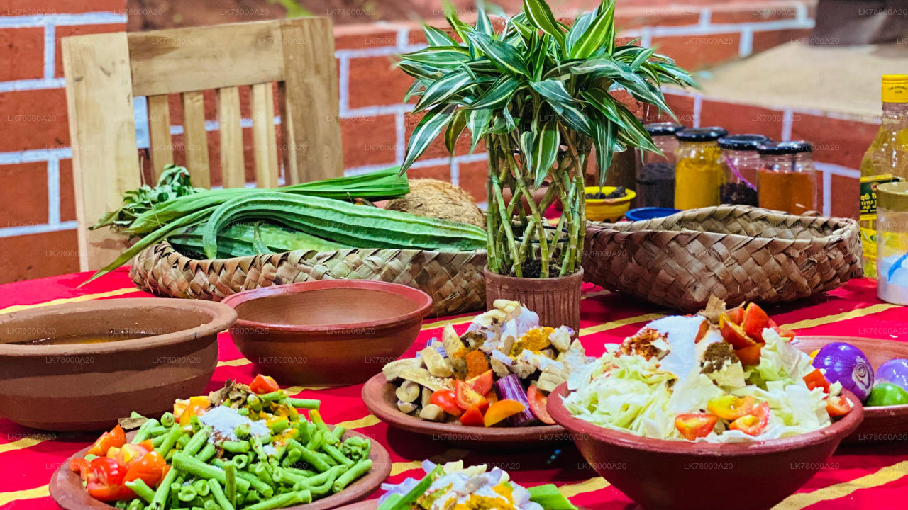 Diverse array of fresh vegetables and salads on a table with a plant in the background.