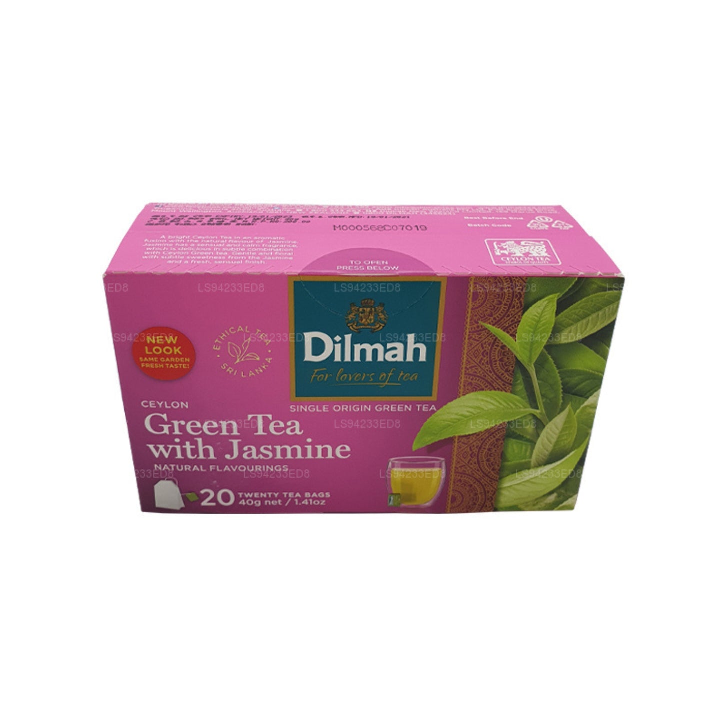 Dilmah セイロングリーンティージャスミン入り (40g) ティーバッグ 20個