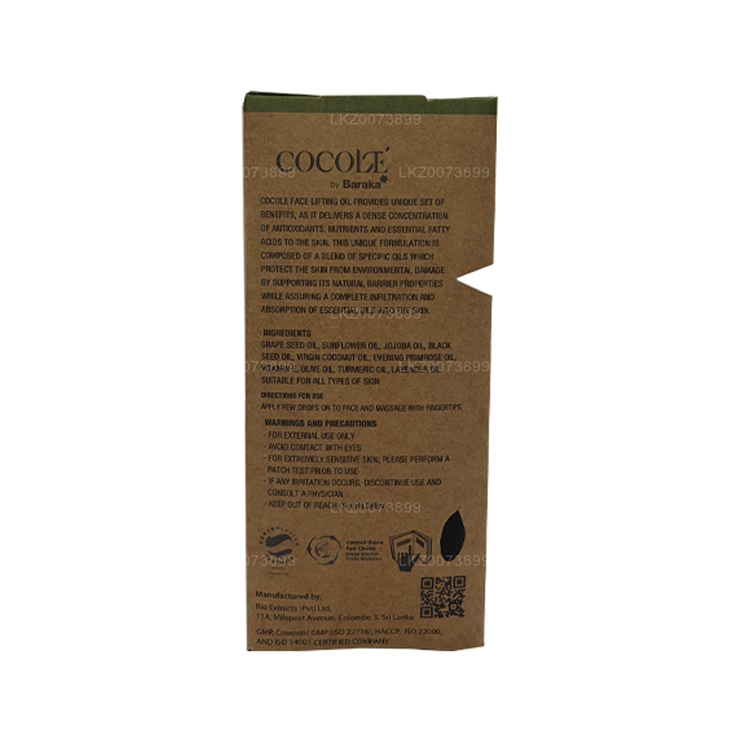 バラカココールフェイスリフティングオイル (30ml)