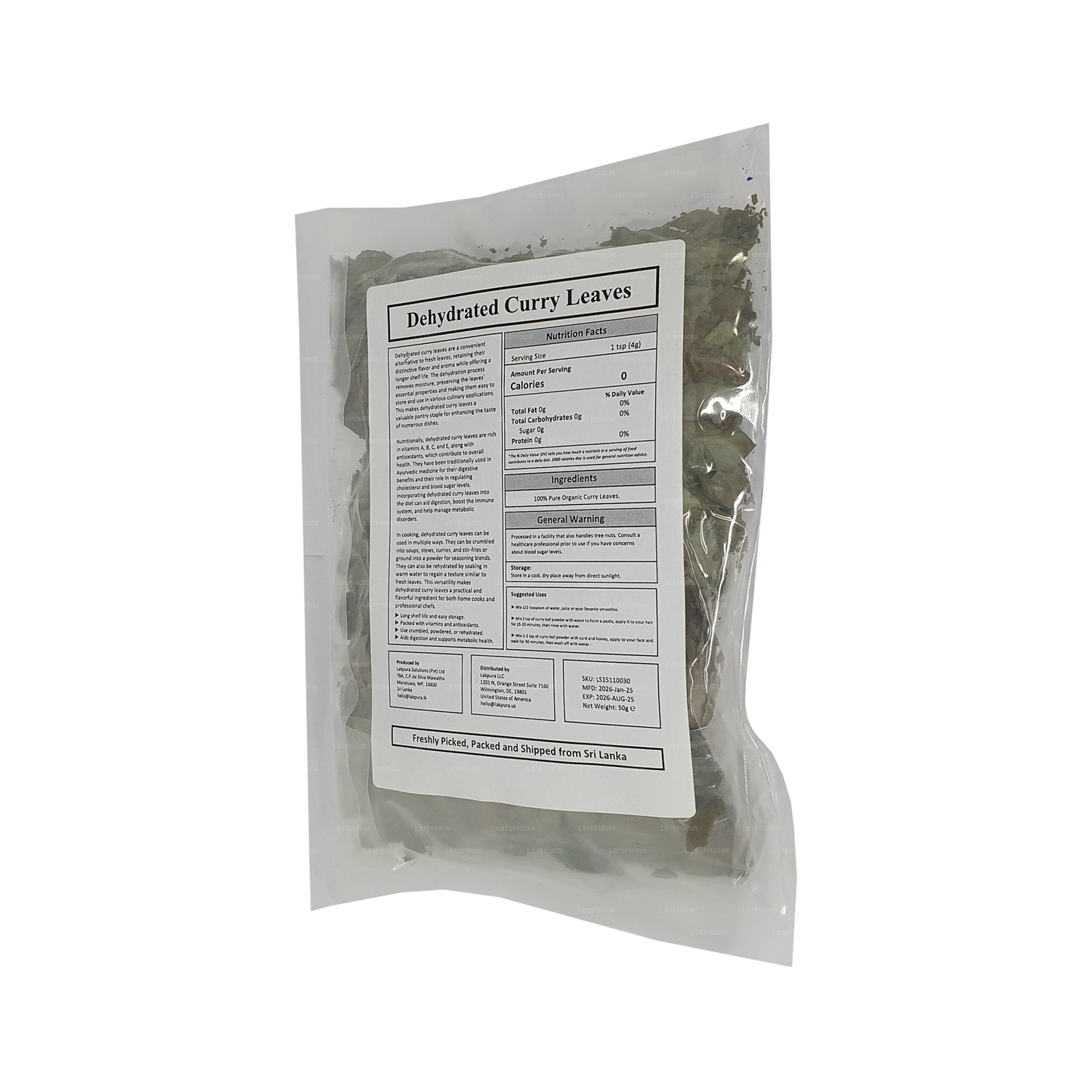 Lakpura® 乾燥カレーリーフ