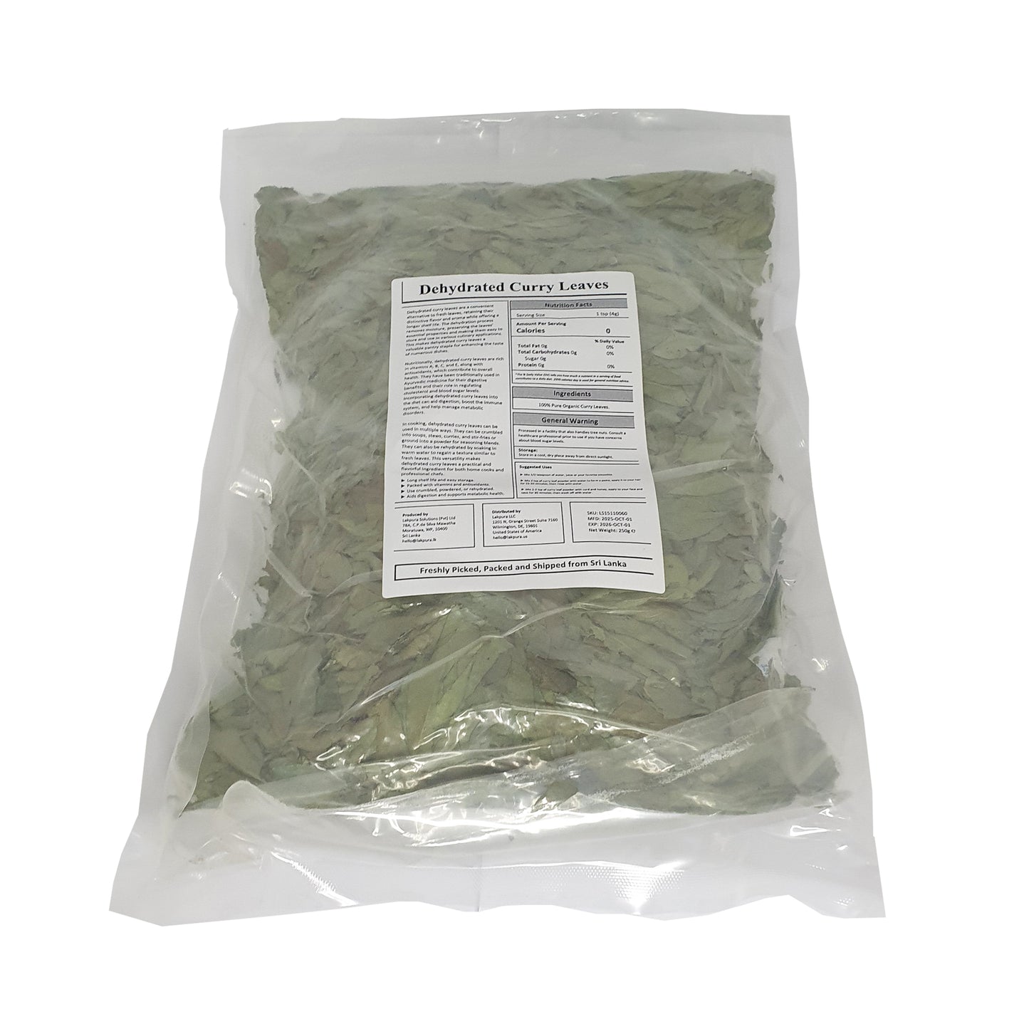 Lakpura® 乾燥カレーリーフ