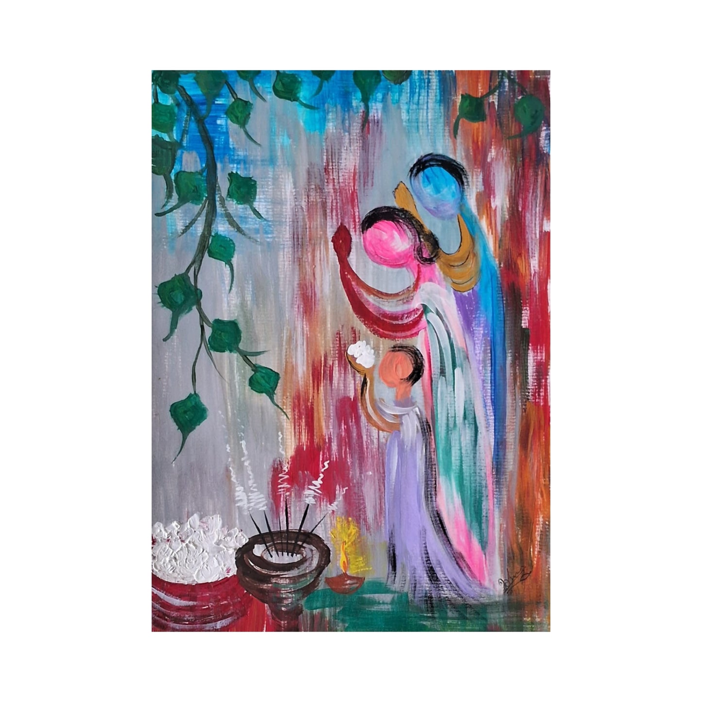 Lakpura® 寺院に集う家族 ウォールアート