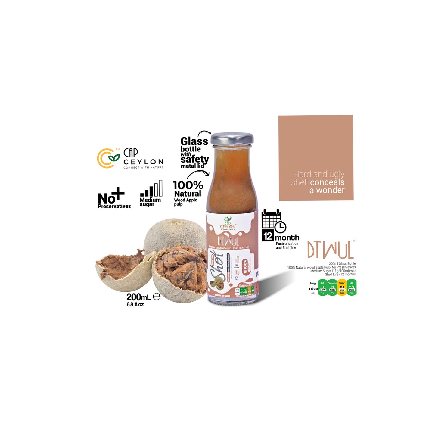 キャップセイロンウッドアップルショット (200ml)