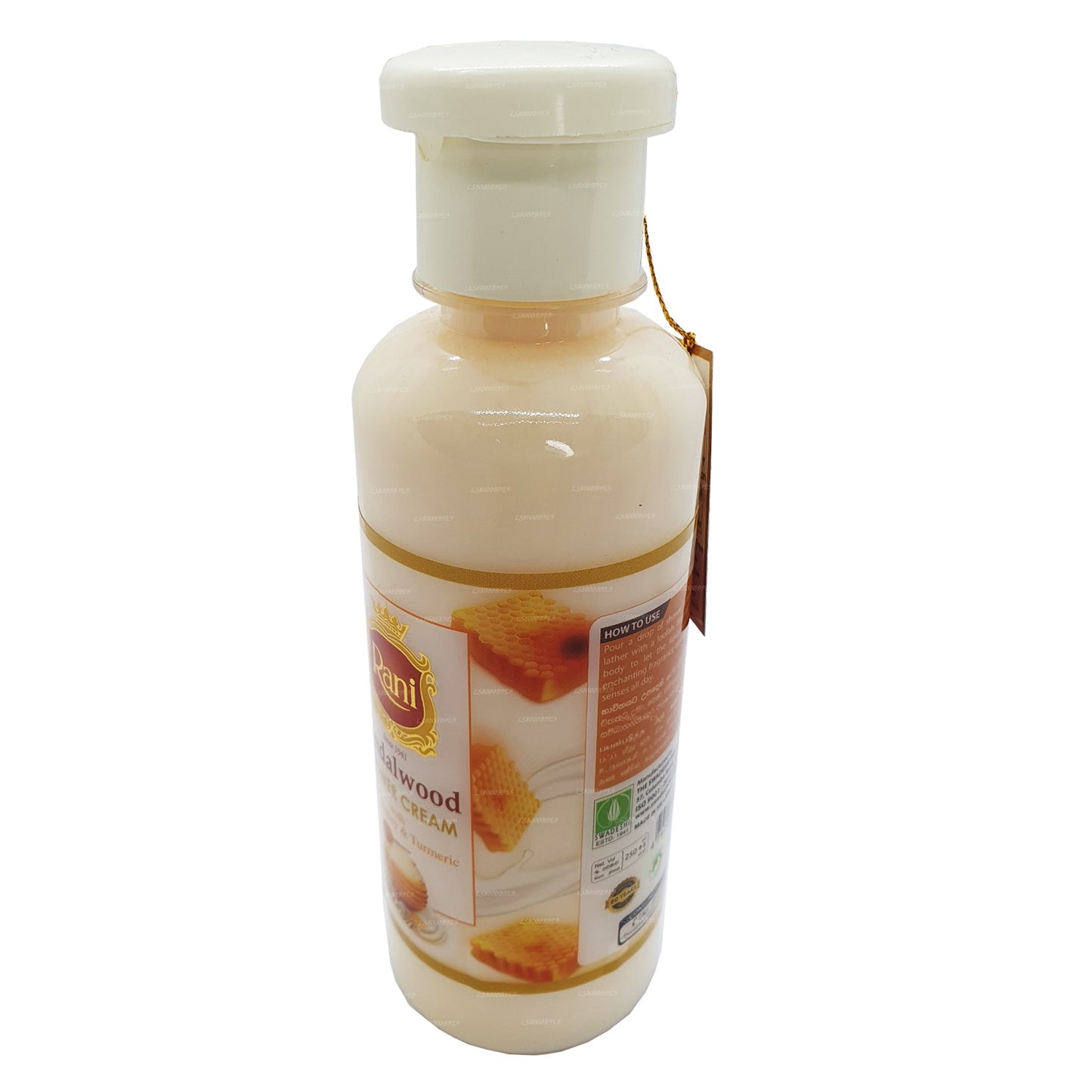 Swadeshi Rani サンダルウッドシャワークリームミルク、ハニー、ターメリック入り (250ml)