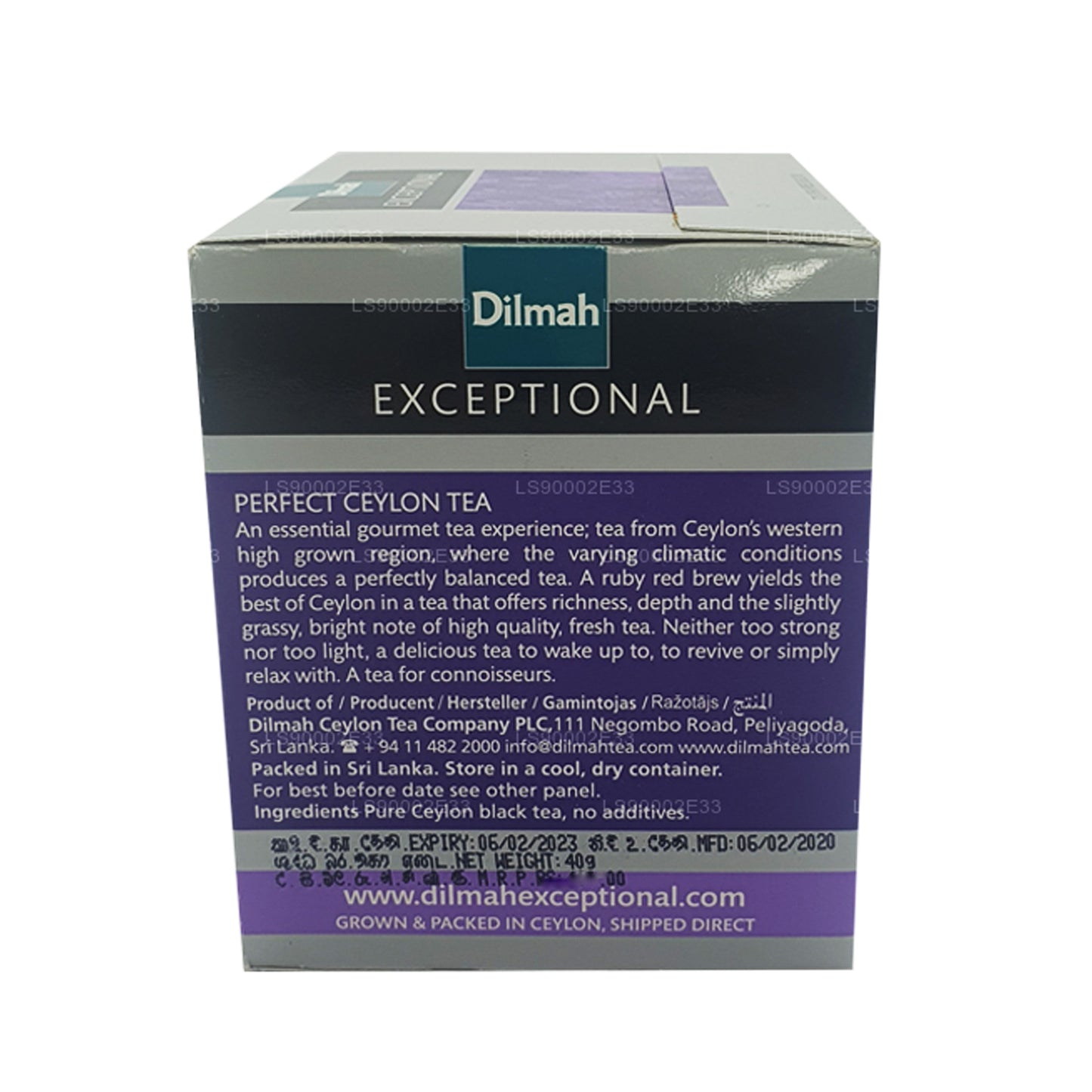 Dilmah エクセプショナルパーフェクトセイロンリアルリーフティー (40g) 20タグバッグ