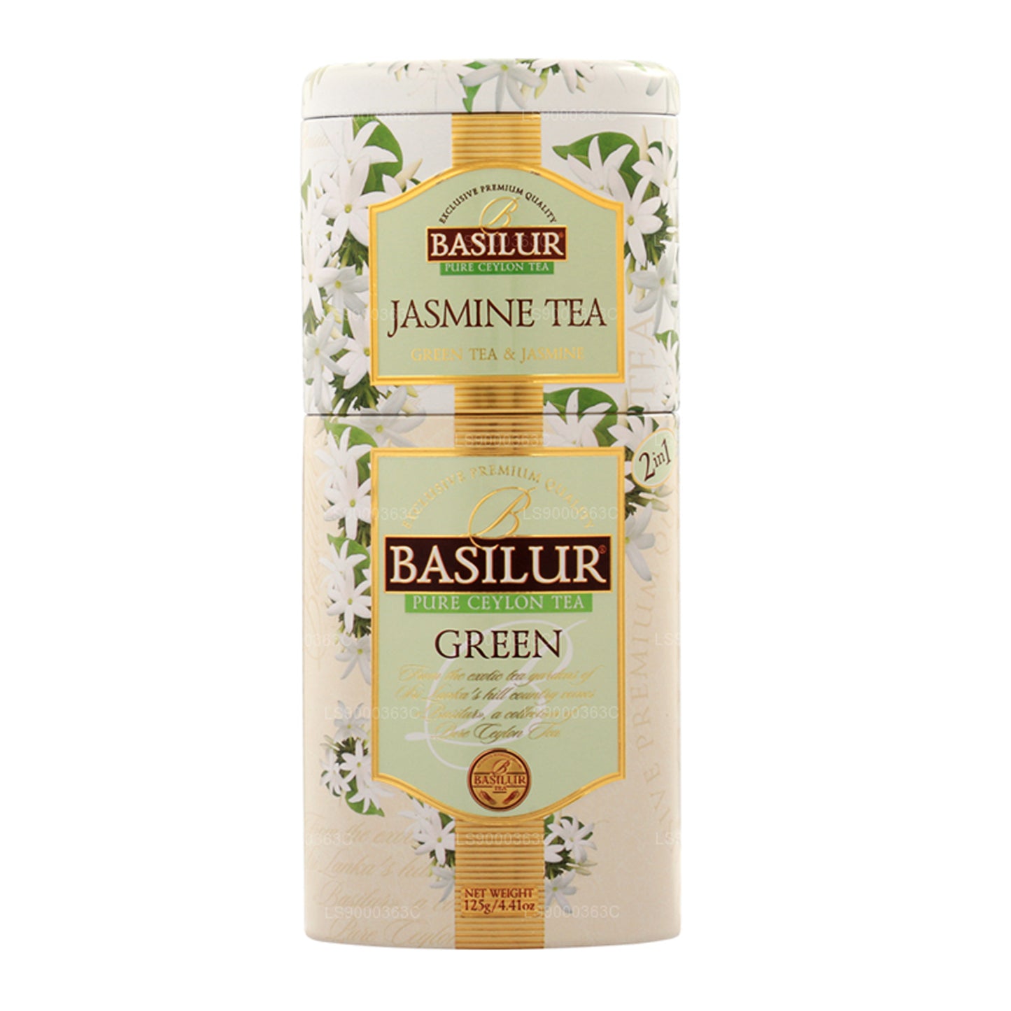 Basilur フルーツアンドフラワーズ「ジャスミンティー/グリーン」(125g) キャディー