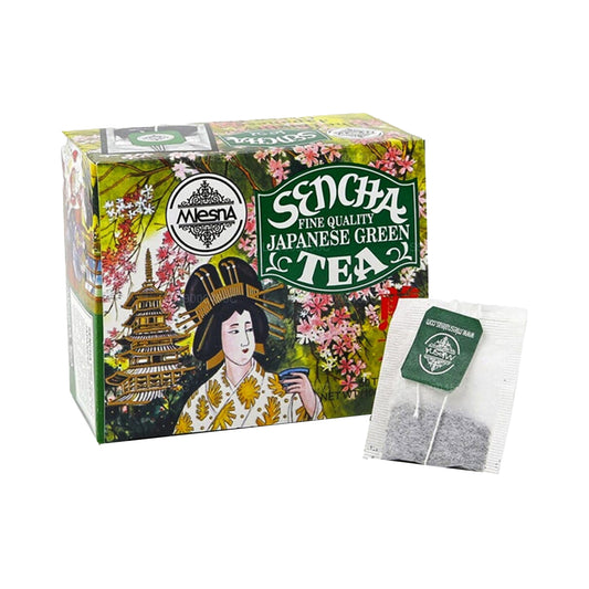 ムレスナティー煎茶ジャパニーズグリーンティー 50ティーバッグ (100g) ストリング&タグ