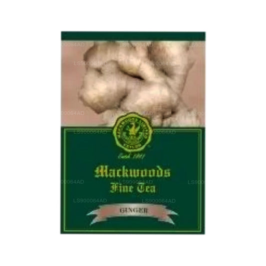 Mackwoods デリシャス ジンジャー フレーバー、シングル エステート、紅茶 25 袋入り、ティーバッグ (50g)