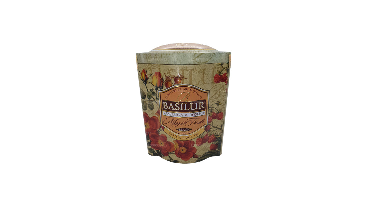 Basilur マジックフルーツラズベリーとローズヒップ (100g) ブリキ缶