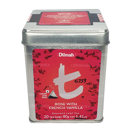Dilmah Tシリーズローズフレンチバニラ入りティーバッグ20ティーバッグリーフティー（40g）