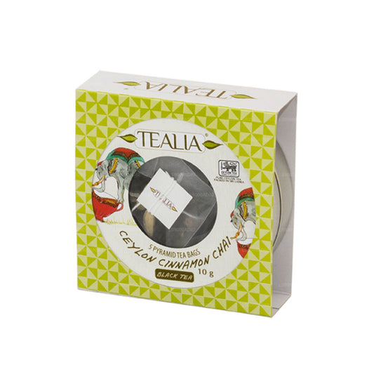 Tealia セイロン シナモン チャイ - 5 ピラミッド ティーバッグ (10g)