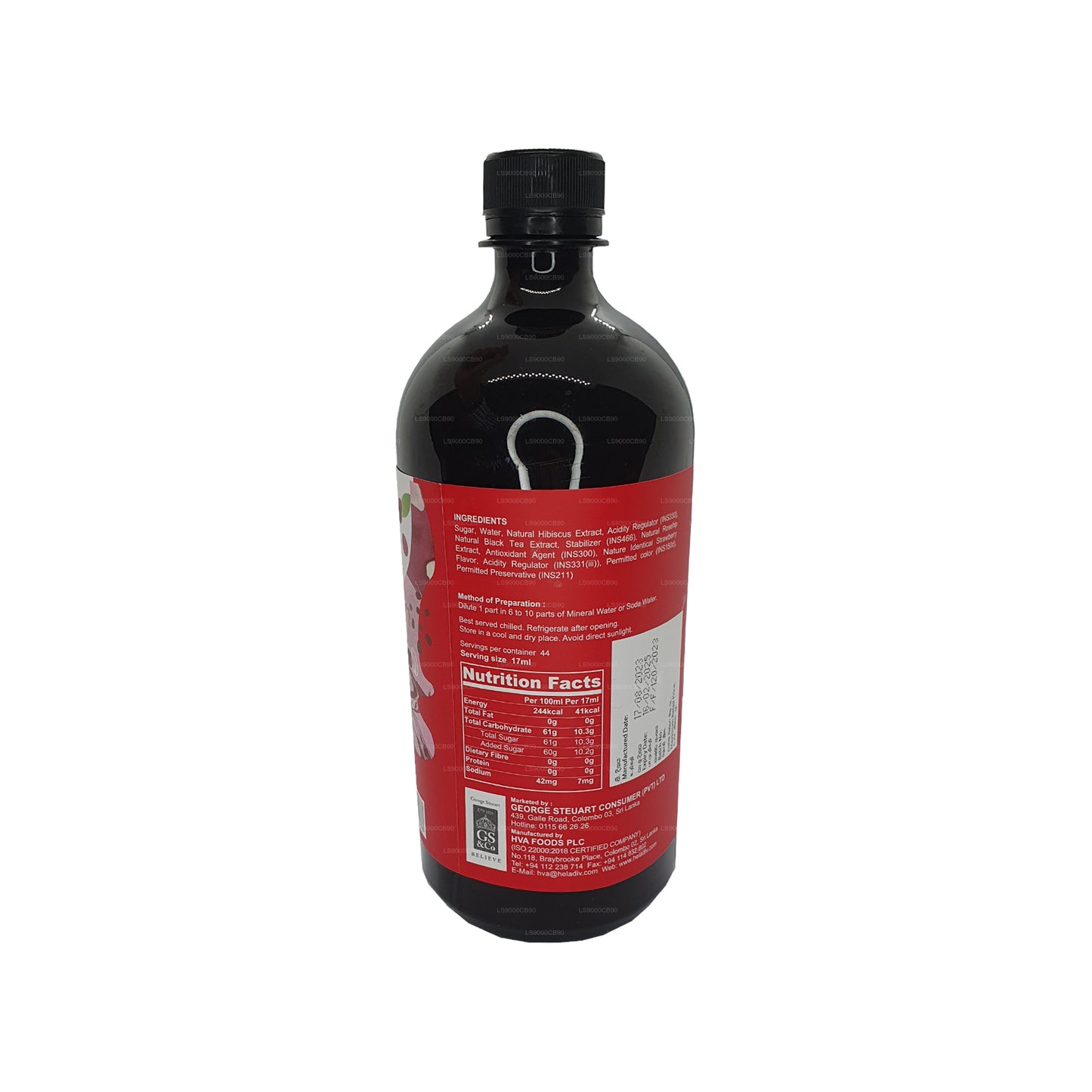 ヘラディブストロベリーアイスティーコンセントレートコーディアル (750ml)