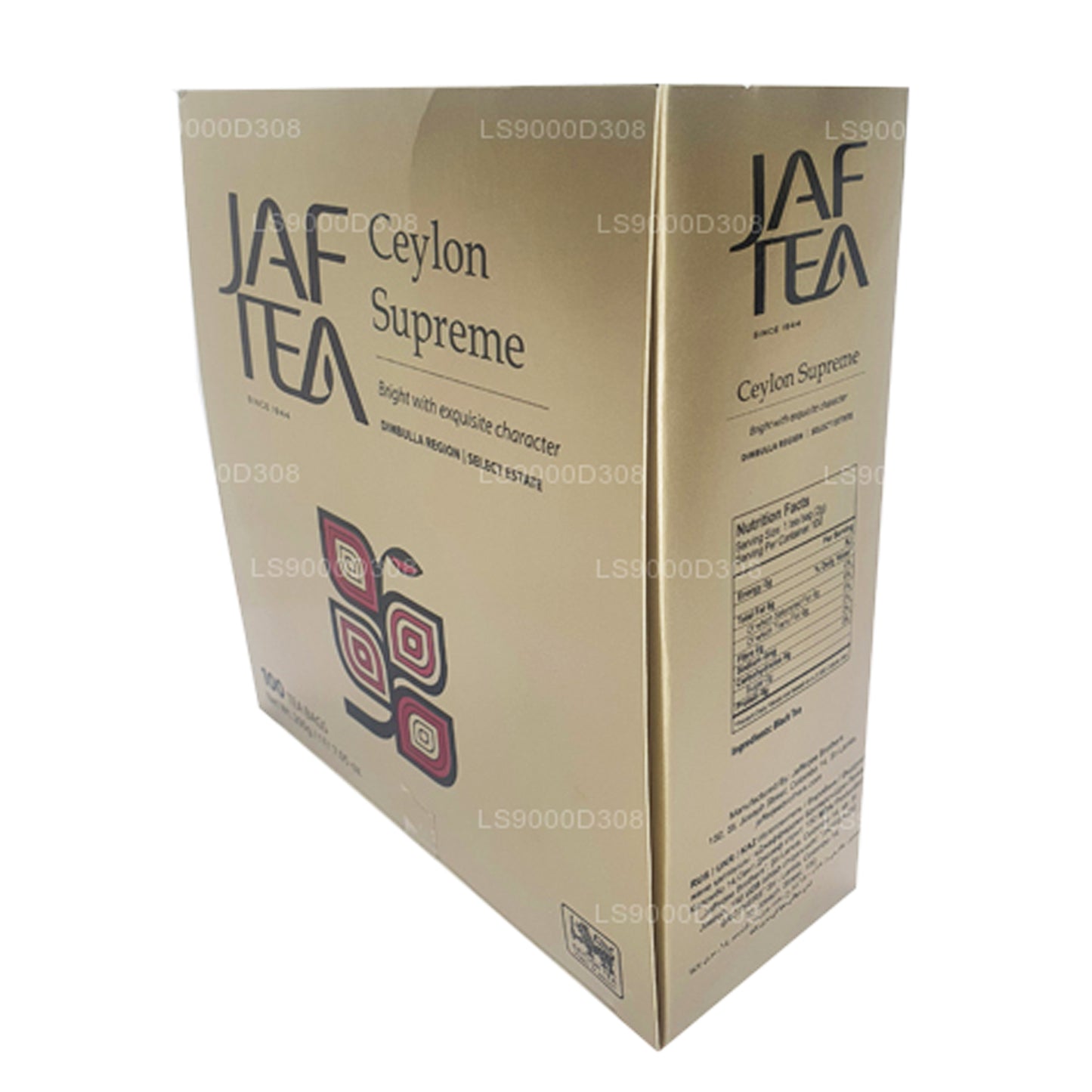 Jaf Tea クラシックゴールドコレクションセイロンスプリーム 100 ティーバッグストリング&タグ (200g)