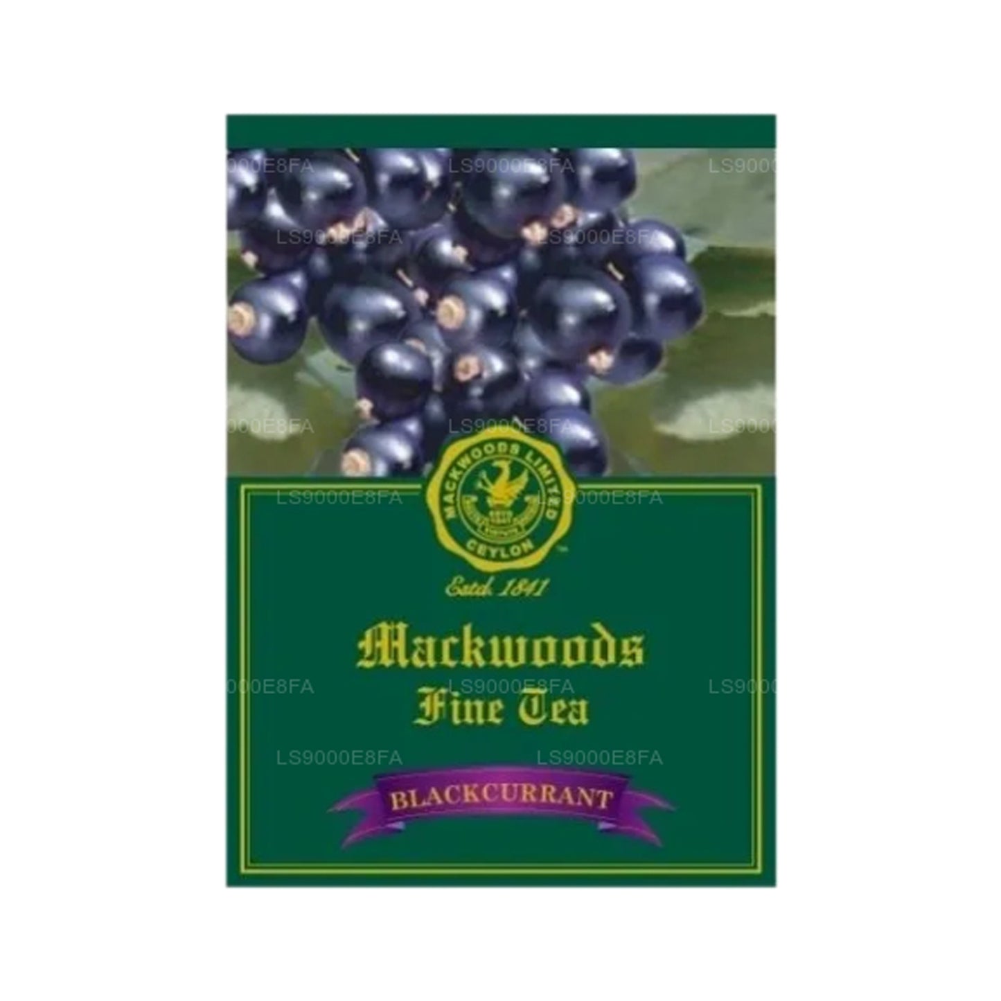 Mackwoods デリシャス ブラックカラント フレーバー、シングル エステート、紅茶 25 袋入り、ティーバッグ (50g)
