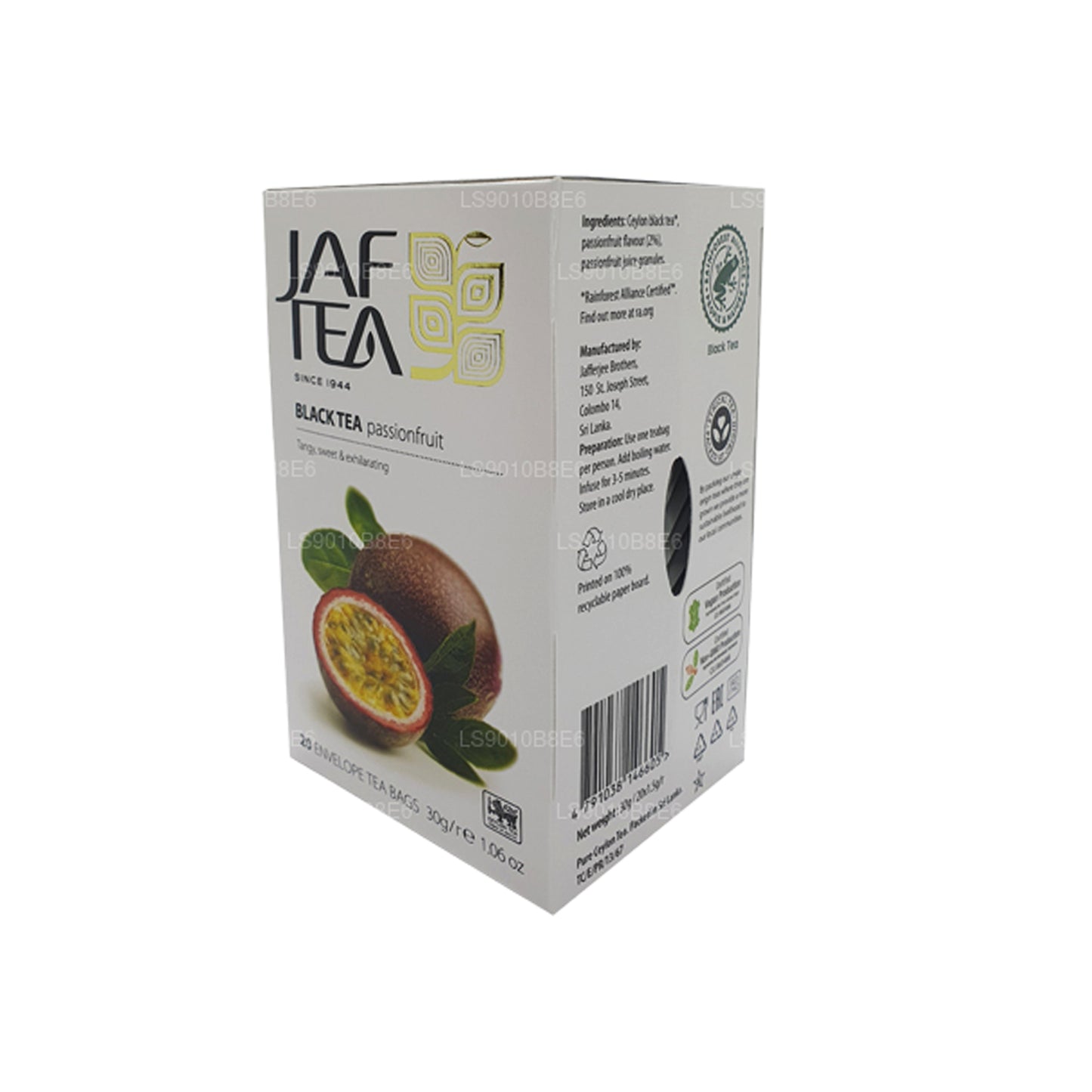Jaf Tea ピュアフルーツコレクションブラックティーパッションフルーツホイルエンベロープティーバッグ (30g)