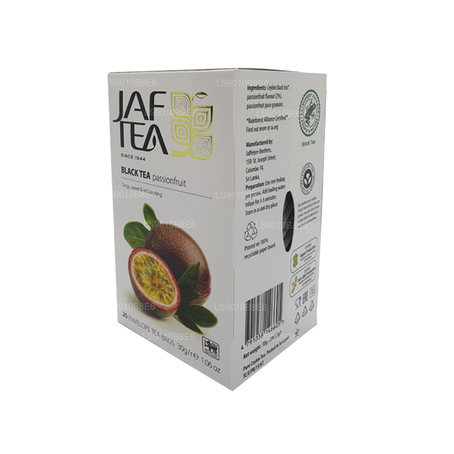 Jaf Tea ピュアフルーツコレクションブラックティーパッションフルーツホイルエンベロープティーバッグ (30g)