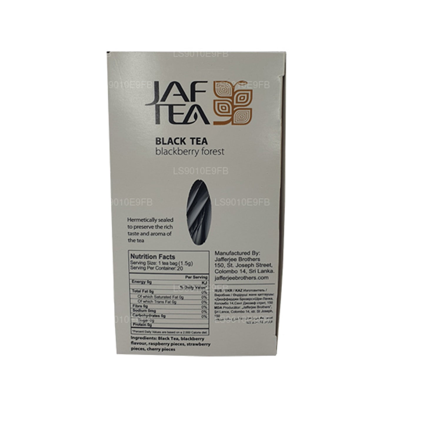 Jaf Tea ピュアフルーツコレクションブラックベリーフォレストホイルエンベロープティーバッグ (30g)