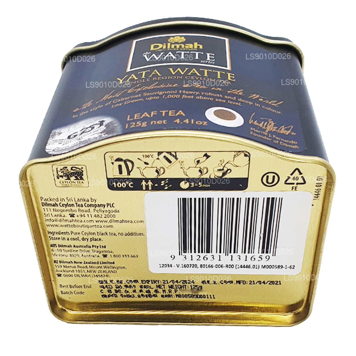 Dilmah ヤタワッテルーズリーフティー (125g)