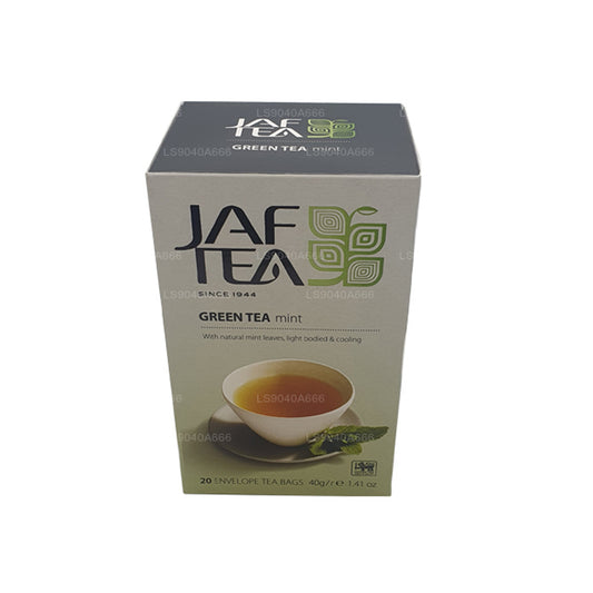Jaf Tea ピュアグリーンコレクショングリーンティーミントフォイルエンベロープティーバッグ (40g)