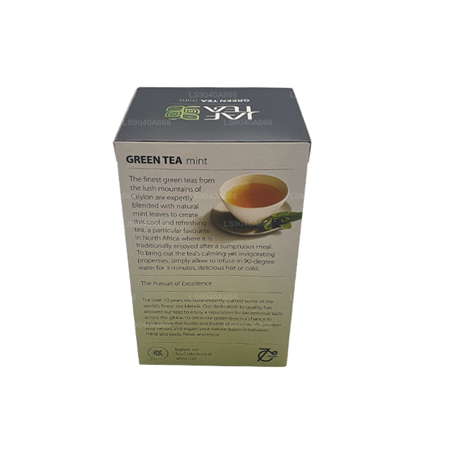 Jaf Tea ピュアグリーンコレクショングリーンティーミントフォイルエンベロープティーバッグ (40g)