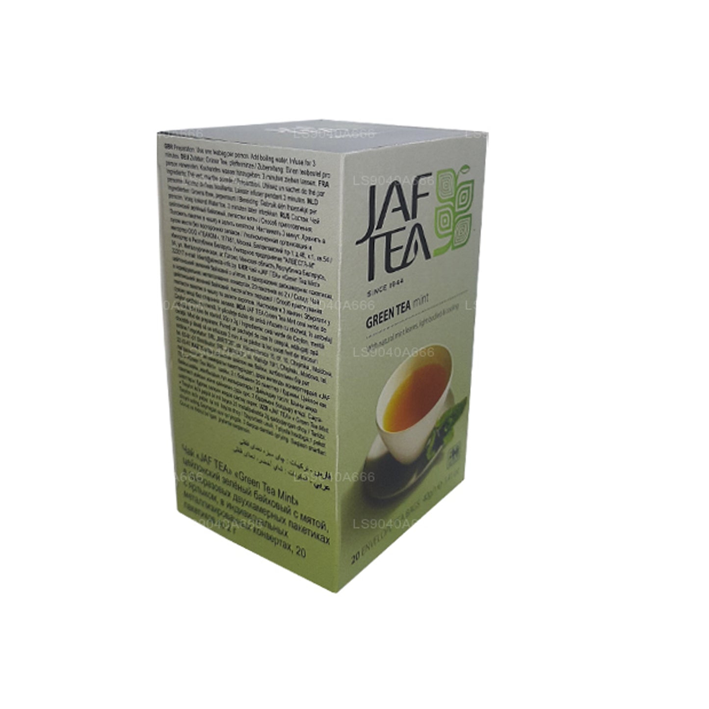 Jaf Tea ピュアグリーンコレクショングリーンティーミントフォイルエンベロープティーバッグ (40g)